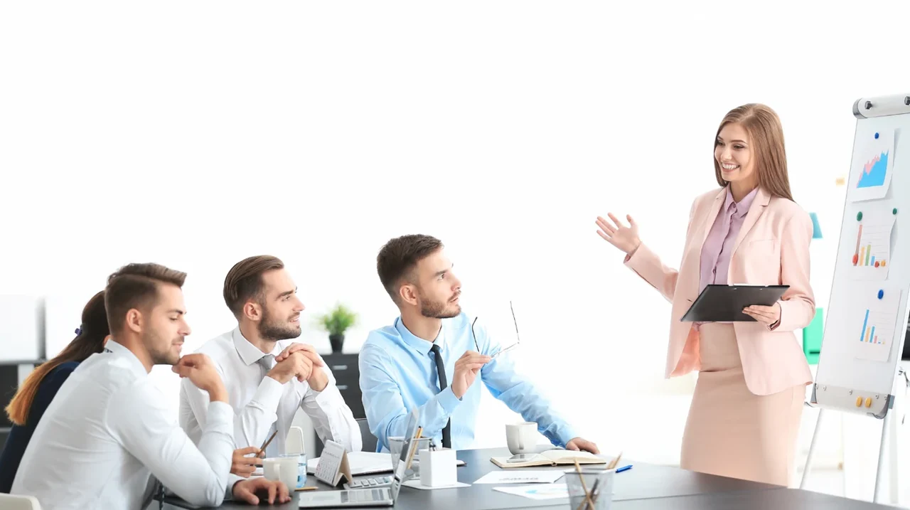 Professional leading a training session.