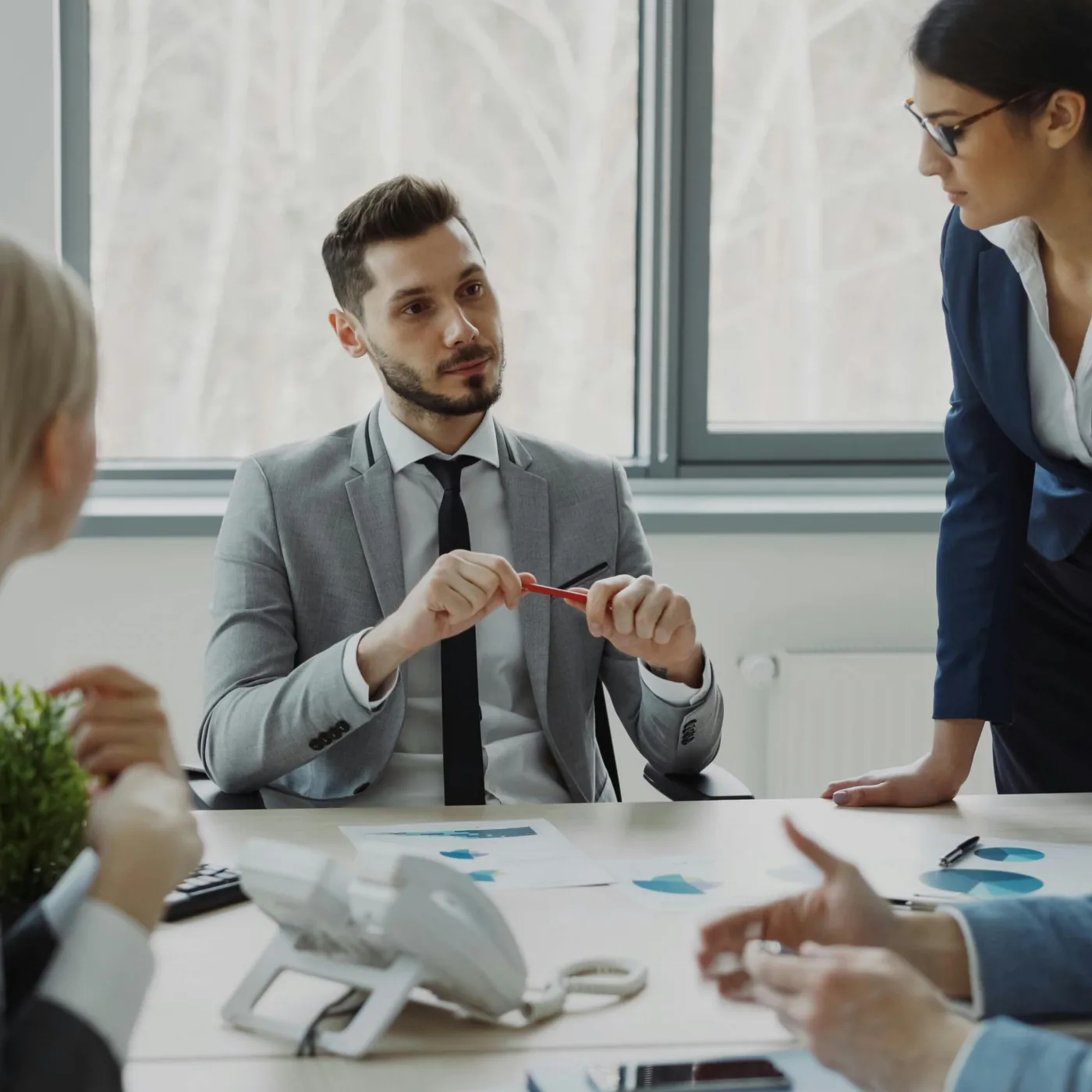Security analyst explaining evidence during a team review