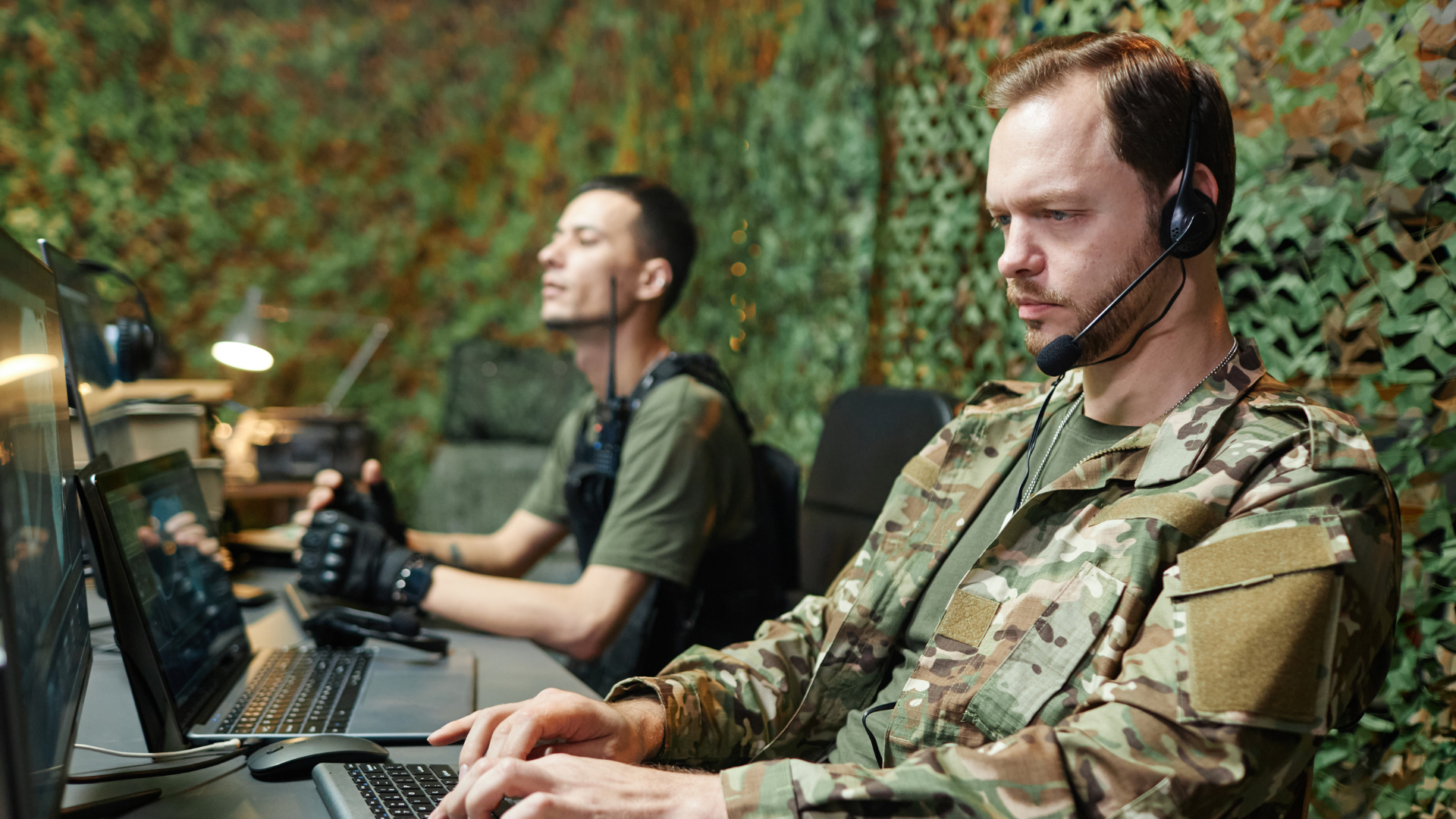 Soldier using touchpad